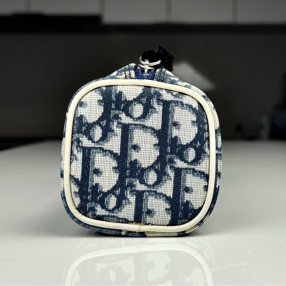 Christian Dior Trotter Cosmetic Pouch PVC Leather Blue - Picture 4 of 9
